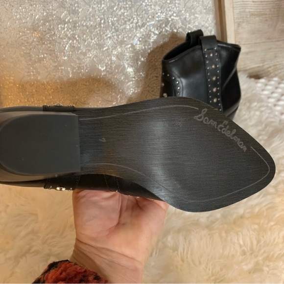 LSam Edelman Silver Studded Leather Ankle Boots NWOB Size 7 - Picture 6 of 7